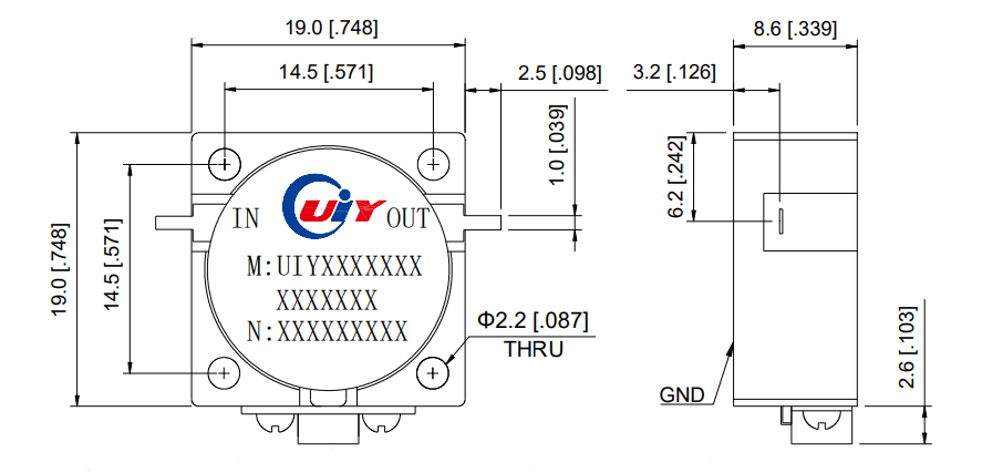 UIYDI1919A, 0.6 to 5.0GHz – Drop in Isolator, UIY Inc.