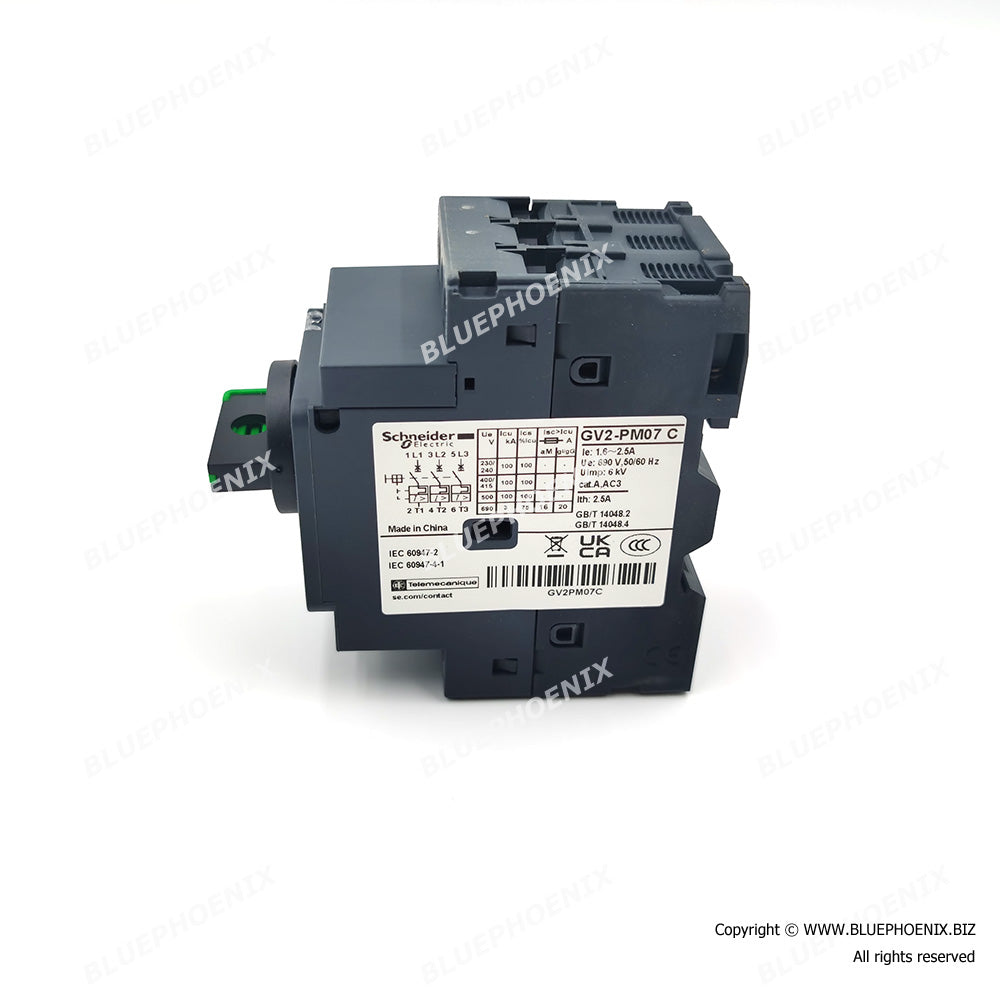 TeSys GV2, GV2PM, Schneider, Rotary knob, Thermal-Magnetic motor circuit breakers.