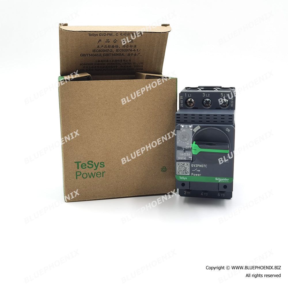 TeSys GV2, GV2PM, Schneider, Rotary knob, Thermal-Magnetic motor circuit breakers.