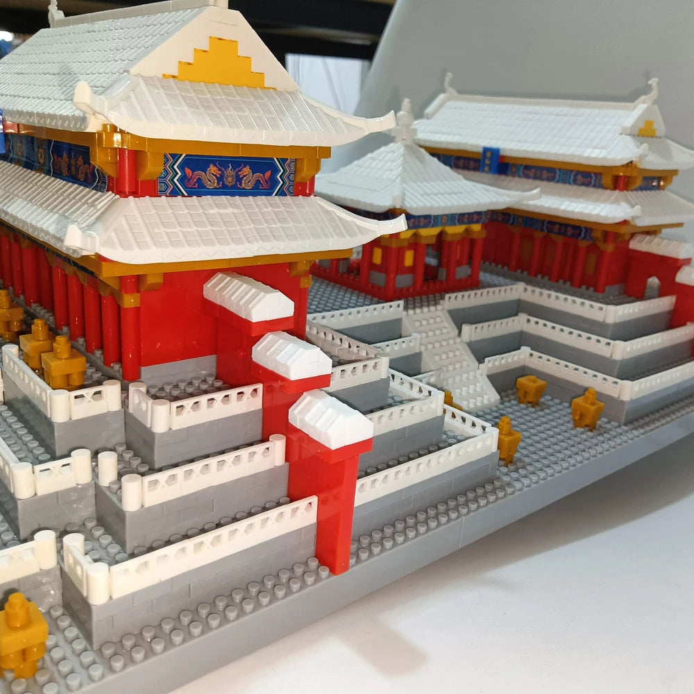 Knew Built Imperial Treasures Beijing Forbidden City Palace Micro Mini Building Blocks Toys Ancient Royalty Construction