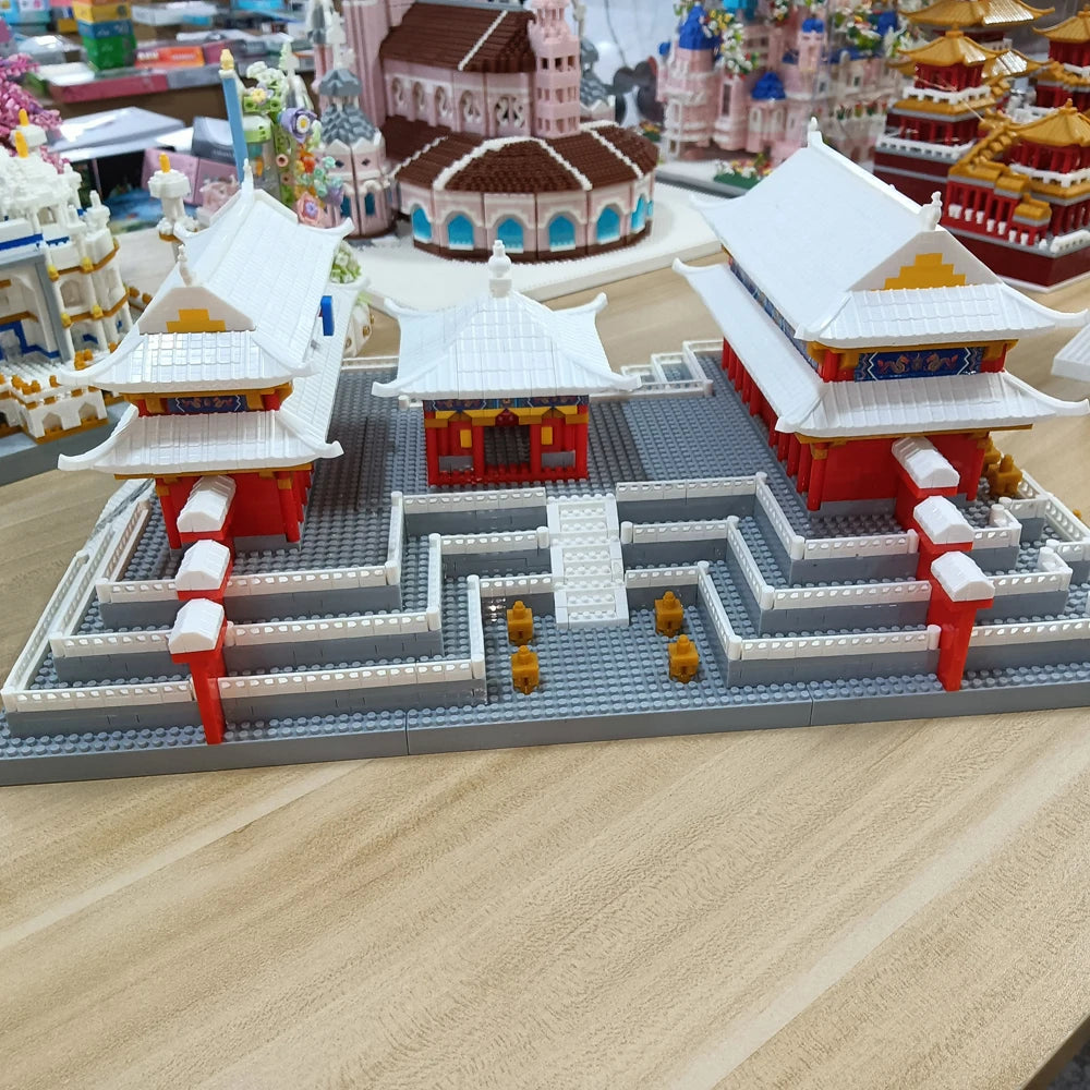 Knew Built Imperial Treasures Beijing Forbidden City Palace Micro Mini Building Blocks Toys Ancient Royalty Construction