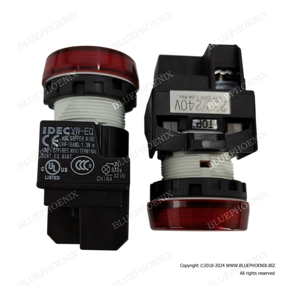 YW1P-1EQ / YW-EQ, IDEC, Pilot Lights, YW Series, Flush Full Voltage Type
